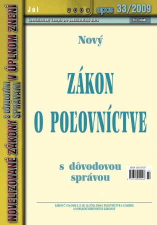 Nový ZÁKON O POĽOVNÍCTVE